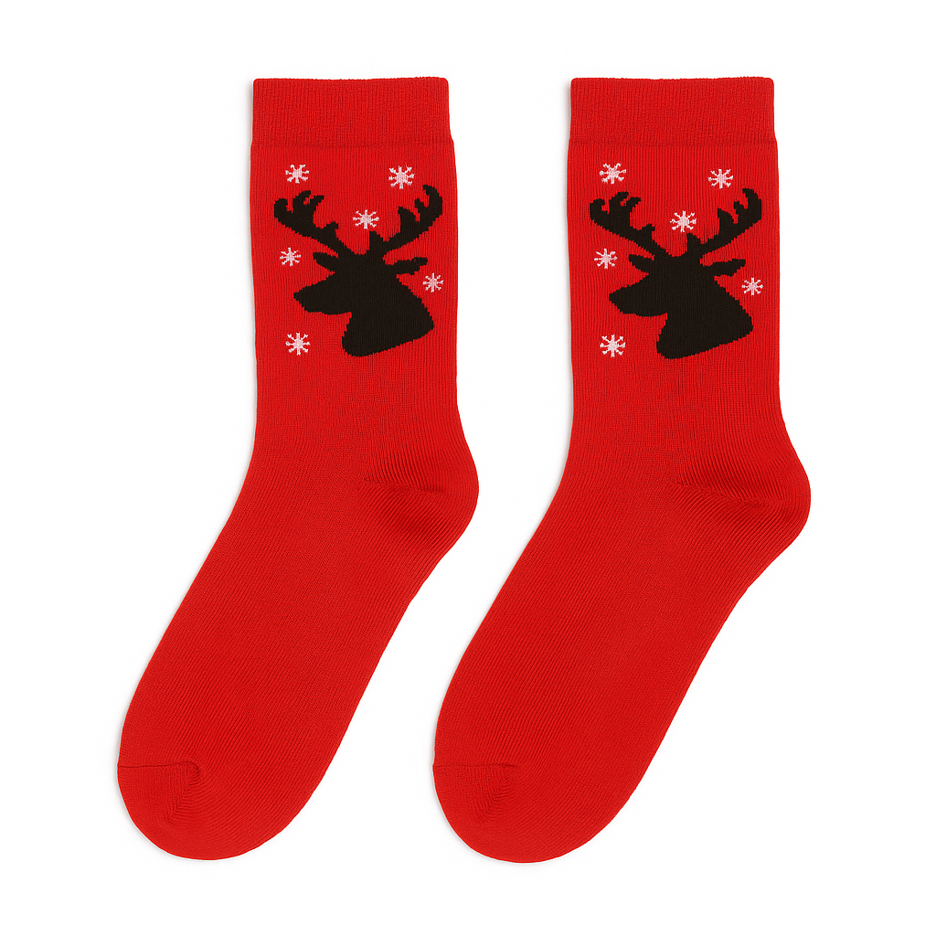 Red Reindeer Socks
