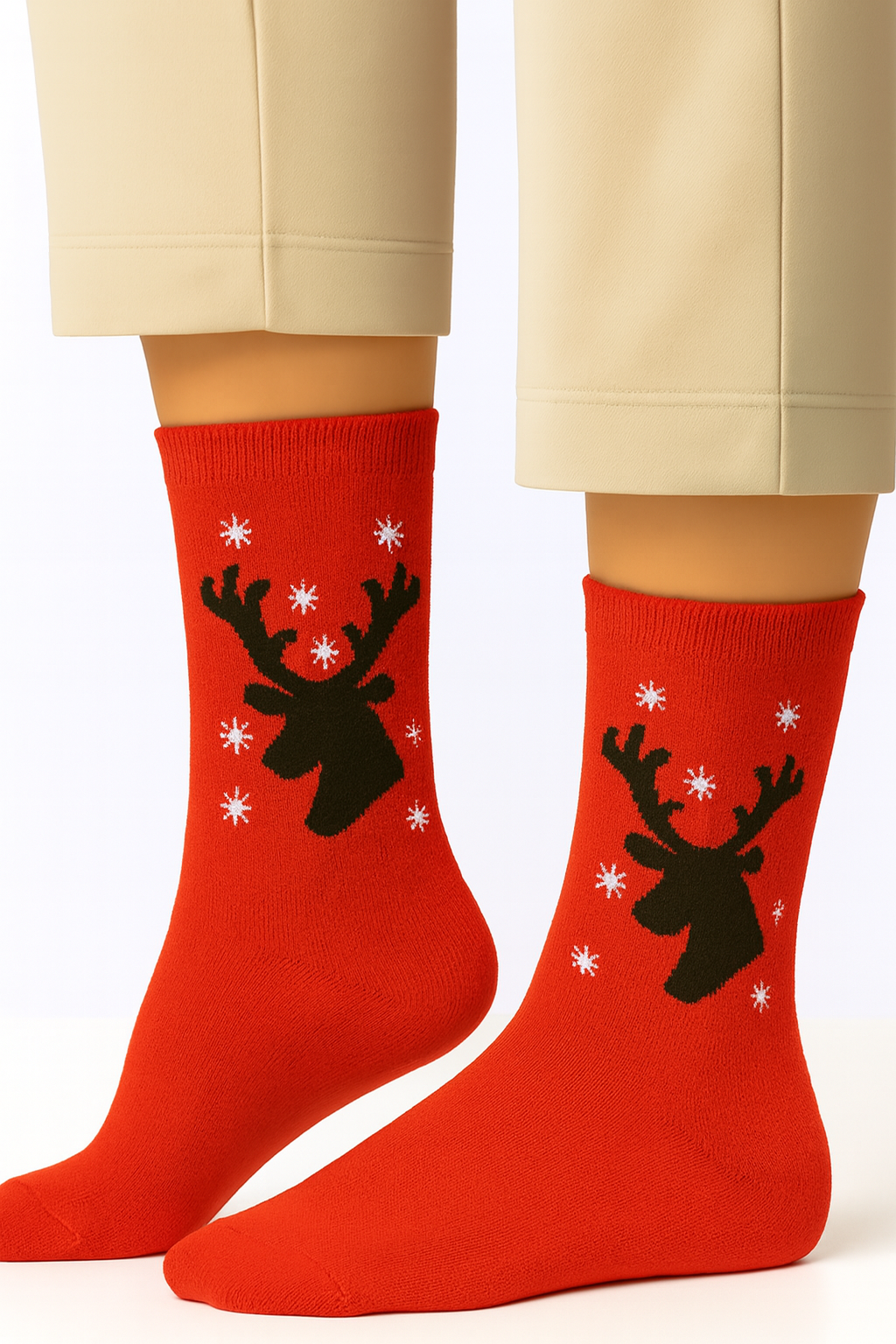 Red Reindeer Socks